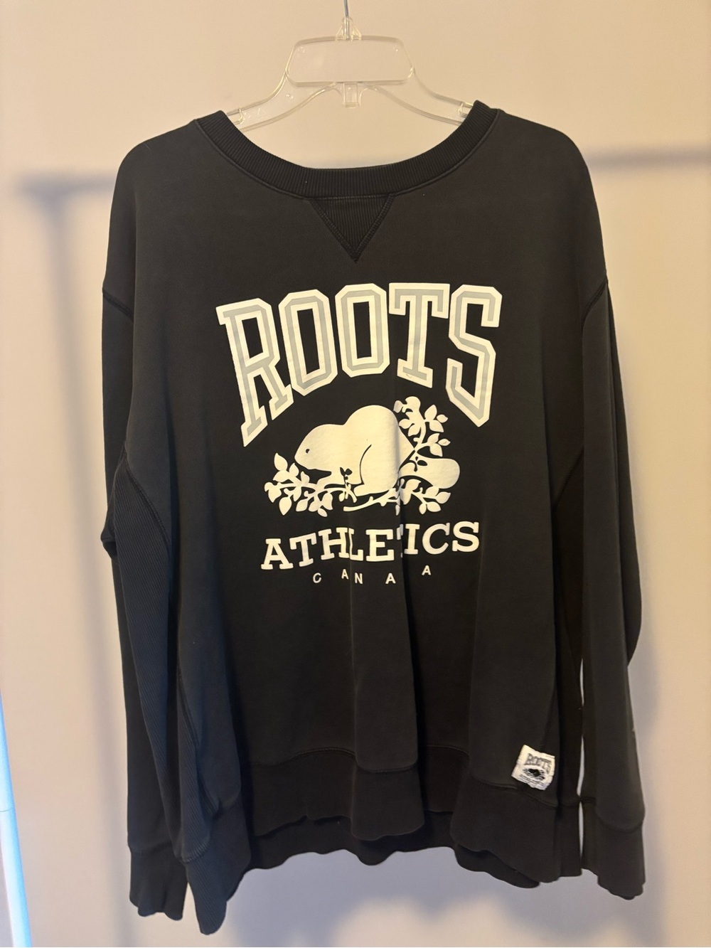 Roots Black & White Athletics Crewneck Sweater